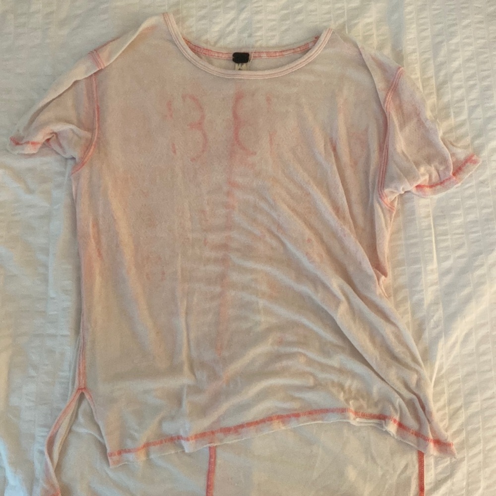 Free People distressed snakeskin tee